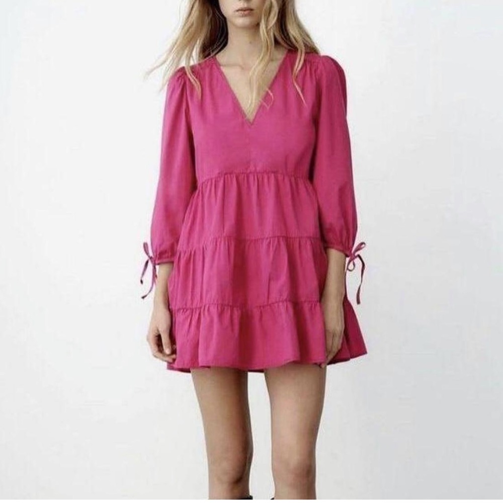 NWT Zara pink poplin dress